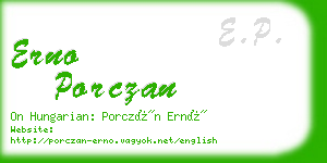 erno porczan business card